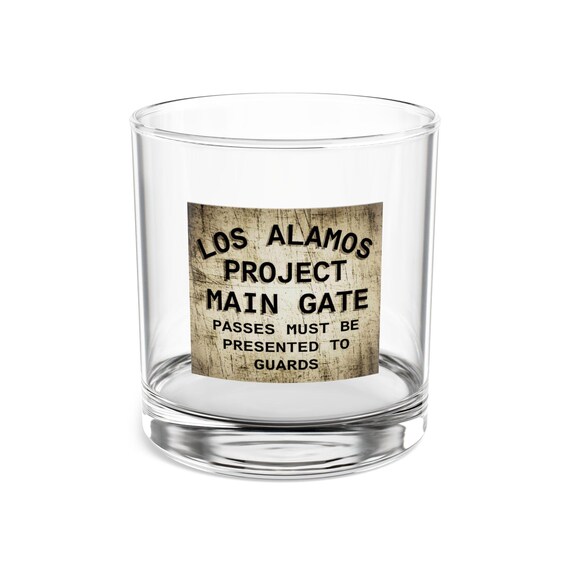 Los Alamos Main Gate Rocks Glass: Vintage Style Whiskey Tumbler