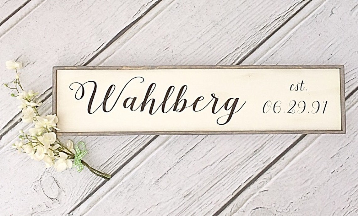 Custom Family Name Date Established Sign Painted Wood Family - Etsy