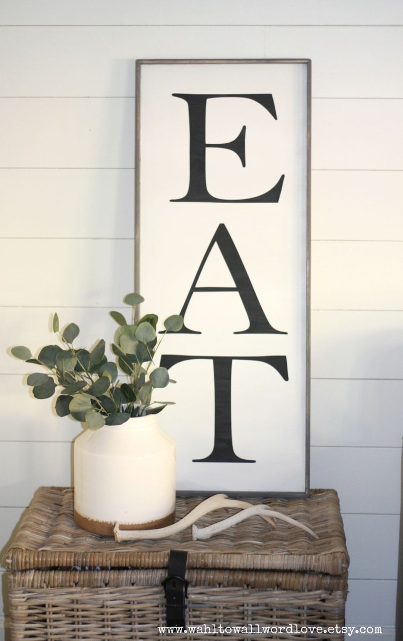 Eat Sign Large EAT Sign Kitchen Wall Decor Kitchen Eat Etsy