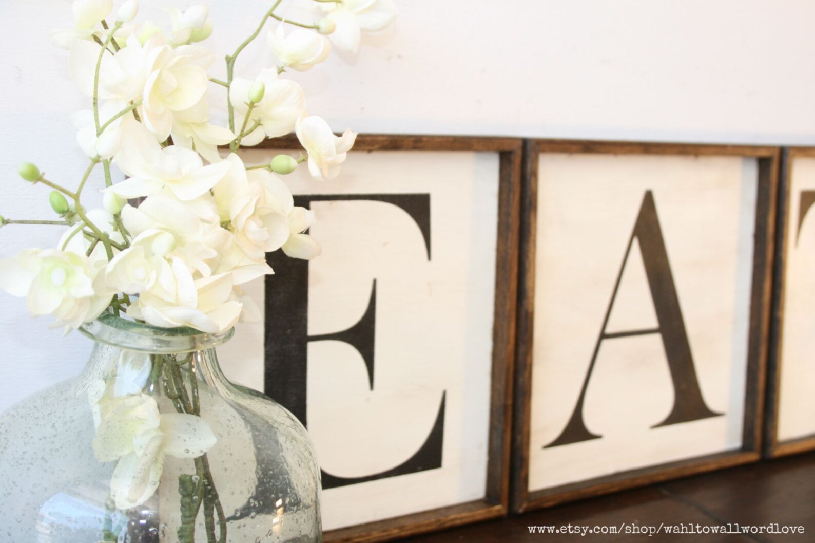 Eat Wood Letter Sign, Farmhouse Kitchen Wood Sign, Wooden Letter Signs