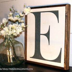 Wood number sign, letter sign, 12 by 12, framed letter, rustic painted letter, capital letter sign, number sign, monogram, uppercase letter