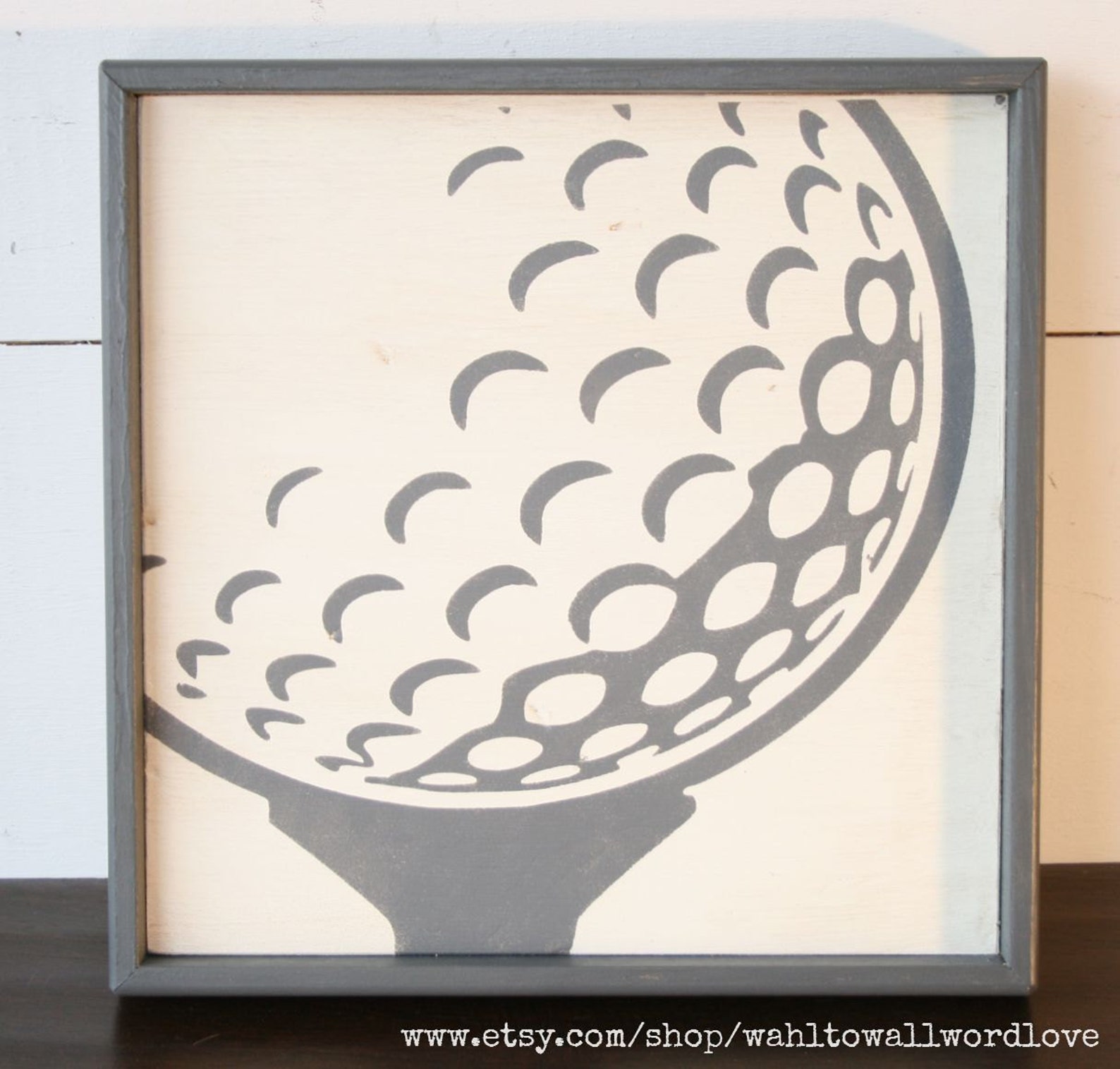 Golf Sign Vintage Style Golf Ball Sign Distressed Wooden Etsy