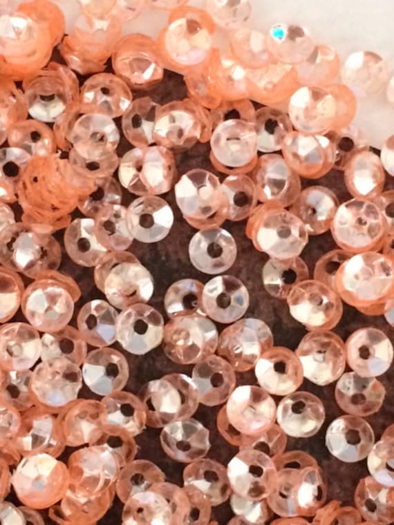 Sequins 4mm Rose Pink AB Iridescent Coolie Hat Cup Shape Choose Pack Size