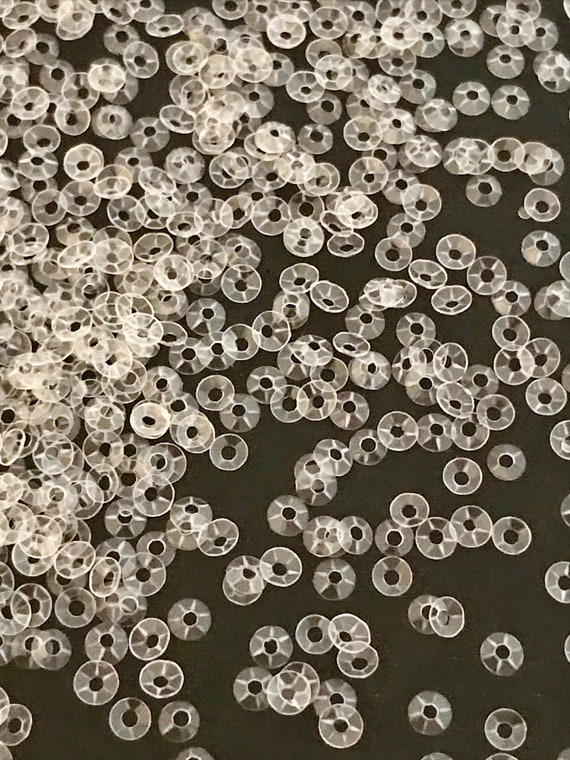 Sequins 3mm Tiny White AB Rainbow Cup Coolie Hat Shape Choose Pack Size