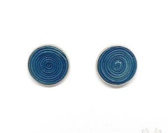 Spiral studs, handmade with polymer clay, stainless steel, unique designer earrings, lightweight and minimalist, women's accessory