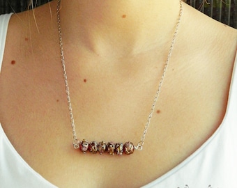 Red Murano Glass Bead Necklace: Handmade Stainless Steel Chain
