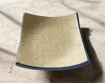 Botanical Jewelry Organizer, Polymer Clay Dish, Charming Decorative Leaf Plate, Elegant Handmade Tray,