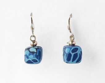 Handmade Spanish earrings | Cerulean blue dangles | One of a kind jewelry