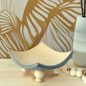 Botanischer Schmuck Organizer, Polymer Clay Schale, charmante dekorative Blatt Platte, elegantes handgemachtes Tablett,