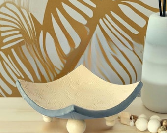 Botanical Jewelry Organizer, Polymer Clay Dish, Charming Decorative Leaf Plate, Elegant Handmade Tray,