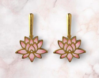 Handmade lotus flower earrings | Delicate artistic dangles