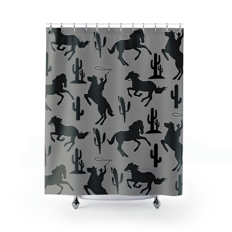 Western Shower Curtain Cowboy Shower Curtains Southwestern Etsy
