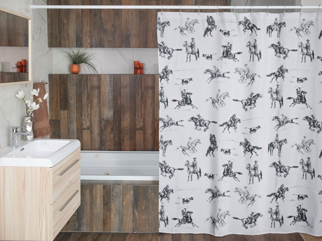 Cowboy Shower Curtains Wild West Shower Curtain Etsy