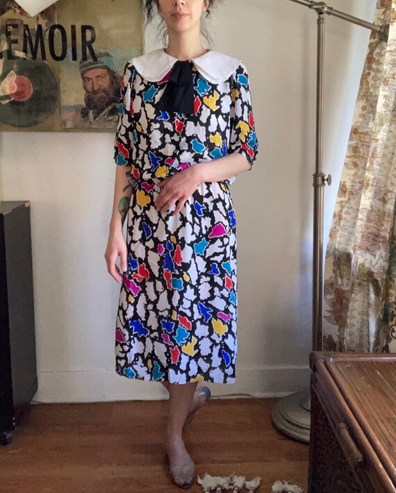 1980s vintage J.B. Too//black collar//button fron… - image 4