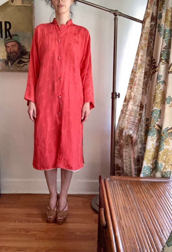 Vintage 50’s Coral//Silk Saks Fifth Avenue Cheong… - image 4