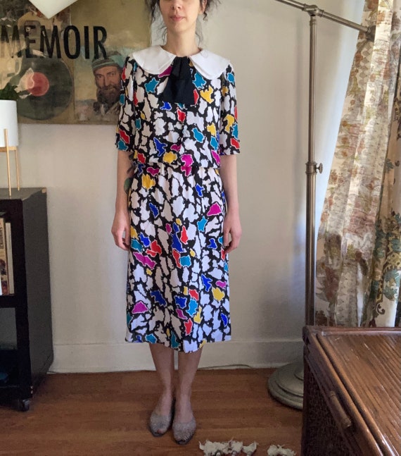 1980s vintage J.B. Too//black collar//button fron… - image 3