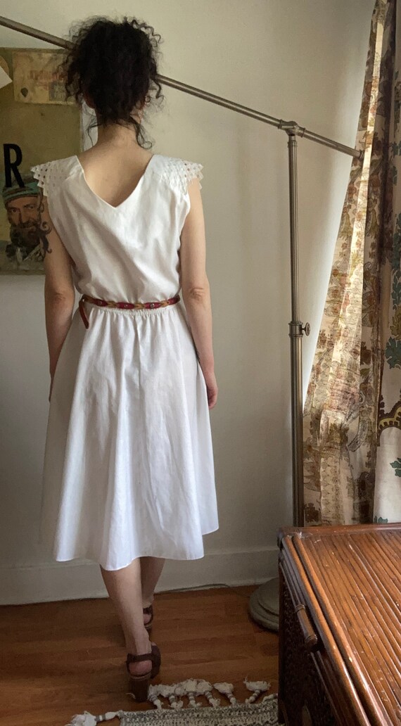 Buy Vintage 60s Sheer White Laser Cut Square Neck House Cotton Day Dress  Online in India - Etsy
