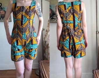 Vintage 1960's psychedelic print romper playsuit