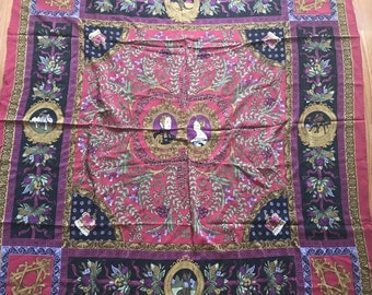 English Eccentrics Vintage 1990 Large Royalty Square Scarf Wrap