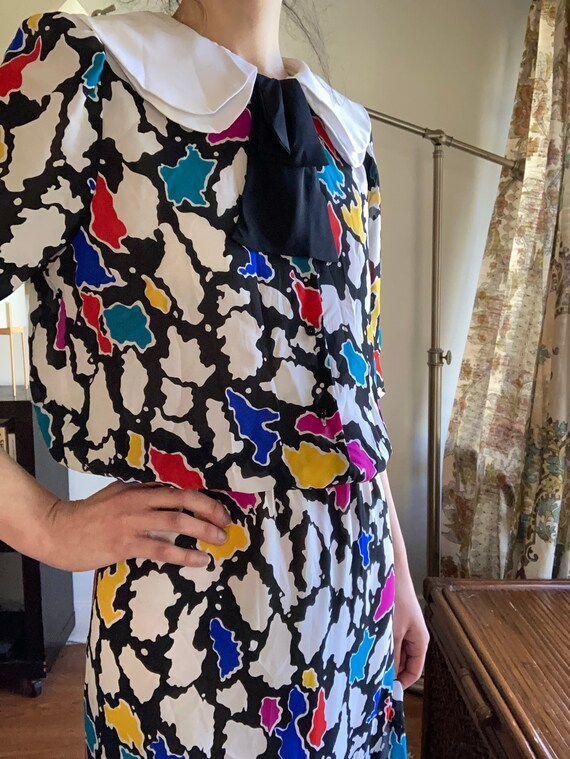 1980s vintage J.B. Too//black collar//button fron… - image 2