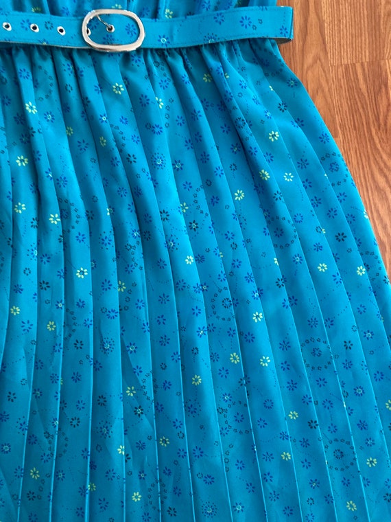 Leslie Fay Vintage 80’s Teal pleated skirt Secret… - image 5