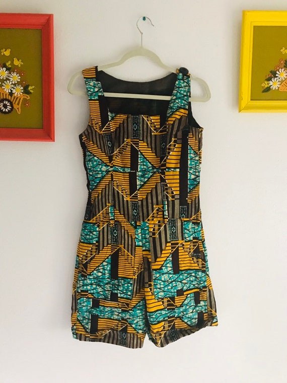 Vintage 1960's psychedelic print romper playsuit