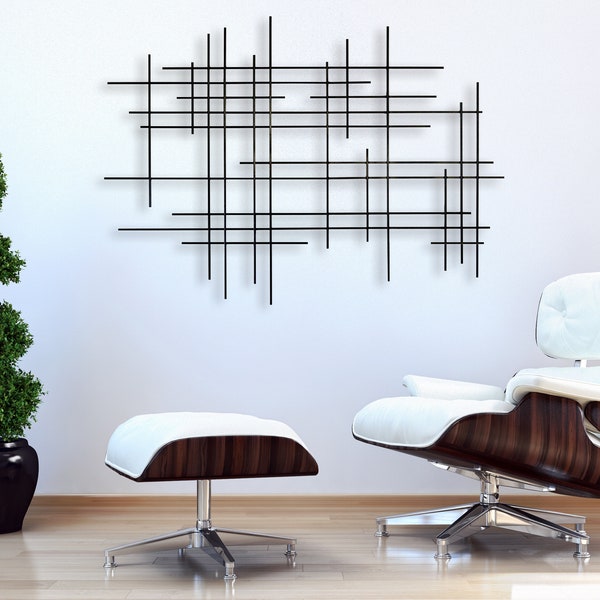 Metal Wall Sculpture "Linear I", Abstract, Modern Design, Wall Art 3D, Geometric Minimalist, Modern Home Decor, Modern Wall Decor, Metal Art