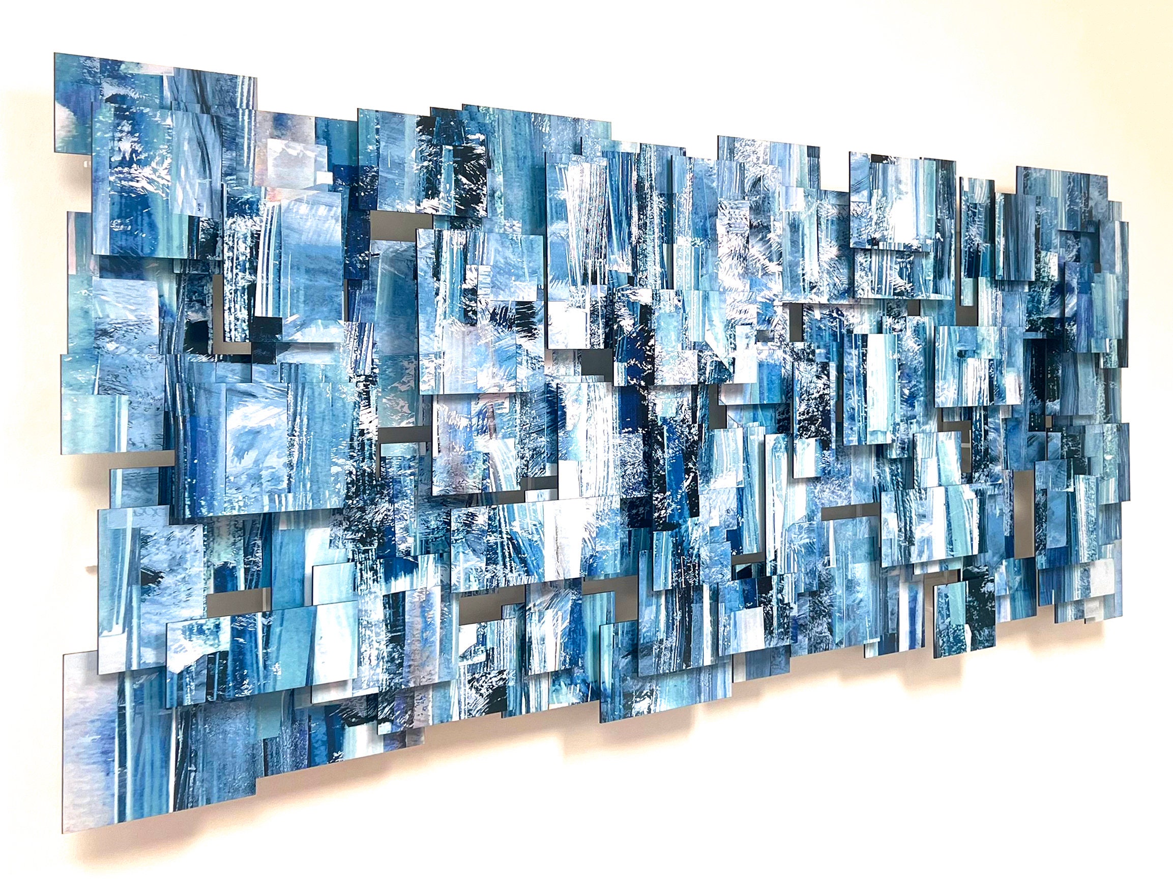 Modern Metal Wall Sculpture, "oceanic", Wall Art 3D, Modern Home Decor ...
