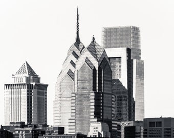 Philadelphia Skyline Liberty Place Photo Black and White Portrait