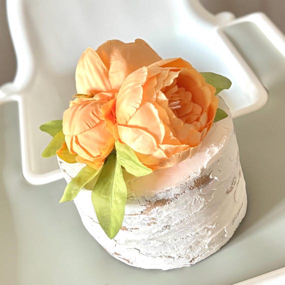 Orange Sorbet Peony Cake Topper // Cake Topper // Peony Cake Topper // Smash Cake Topper // Flower Cake Topper
