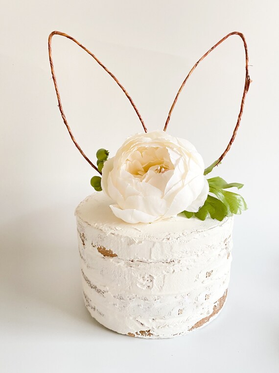 Bunny Ears Cake Topper // Spring Cake Topper // Easter Cake Topper // Smash Cake Topper / Flower Cake Topper // Birthday Cake Topper