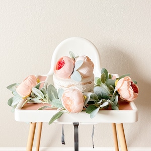 Peony and Lambs Ear Garland in Peach // Farmhouse Decor // Nursery Garland // Boho Nursery // Popular Garlands // Spring // Teepee Topper