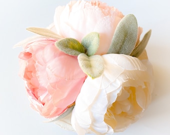 Tea Party Mix Peony and Lambs Ear Cake Topper // Cake Topper // Peony Cake Topper // Smash Cake Topper // Flower Cake Topper