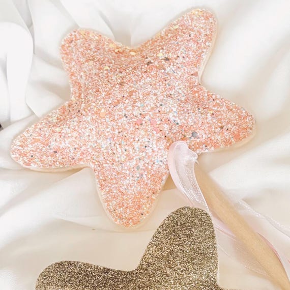 Peach Fairy Wand, Glitter Star Wand, Halloween Magic Wand, Flower Girl Wand, Princess Peach, Witch, Glitter Wand, Costume Fairie Cosplay