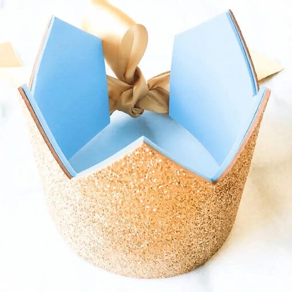 Blue and Gold Little Prince Party Crown, Halloween Crown, Birthday Crown, Gold Crown, dress up, Glitter Crown, Party Hat, Princess