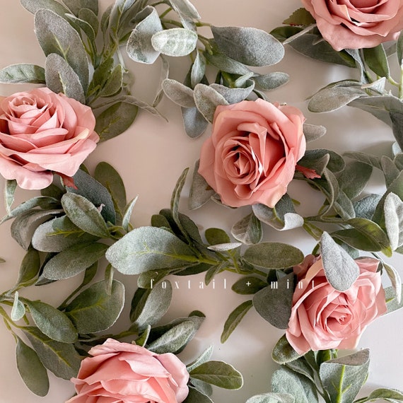 Rose and Lambs Ear Garland // Farmhouse Decor // Nursery Garland // Boho Nursery // Popular Garlands // Teepee Topper