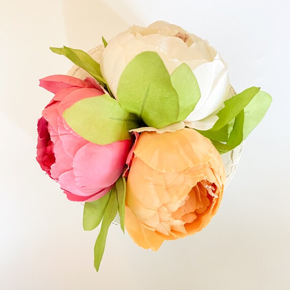 Garden Party Cake Topper| Colorful Faux Flower Garden Party Decor