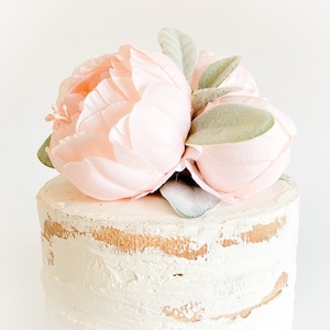 Pale Pink Peony and Lambs Ear Cake Topper // First Birthday // Pony Wedding Decor // Cake Smash // Flower Cake Topper // Bridal Shower
