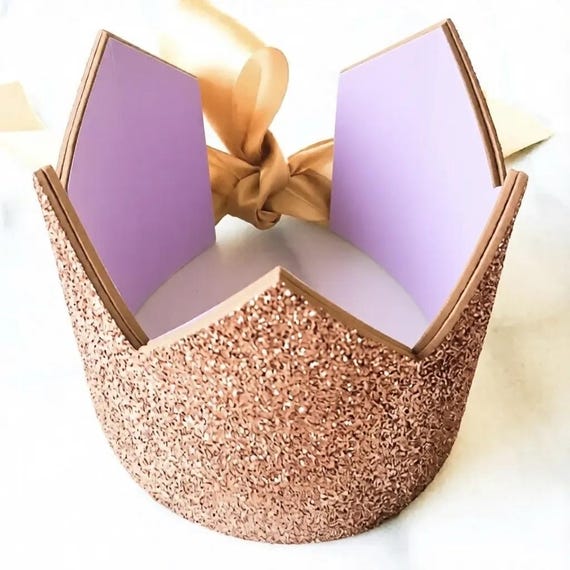 Purple and Cocoa Party Crown, Halloween Crown, Birthday Crown, Gold Prince Crown, Crown, Glitter Crown, Party Hat, Princess, Prince