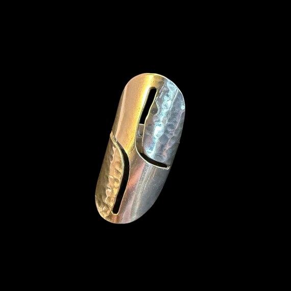 Hammered DDD Sterling Silver Statement Ring - image 1