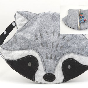 Kids Zipper Bag Raccoon Kids Accessory Wool Felt Zipper Pouch Kids Felt Toys Children&#39;s Bag Kids Accessories