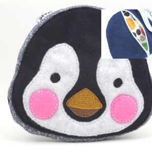 Kids Zipper Bag Peguin Kids Accessory Wool Felt Zipper Pouch Kids Felt Toys Children&#39;s Bag Kids Accessories