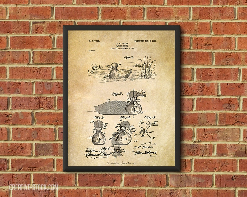Vintage Poster. Vintage Duck Hunting Patent Set Of 3 Prints | Etsy