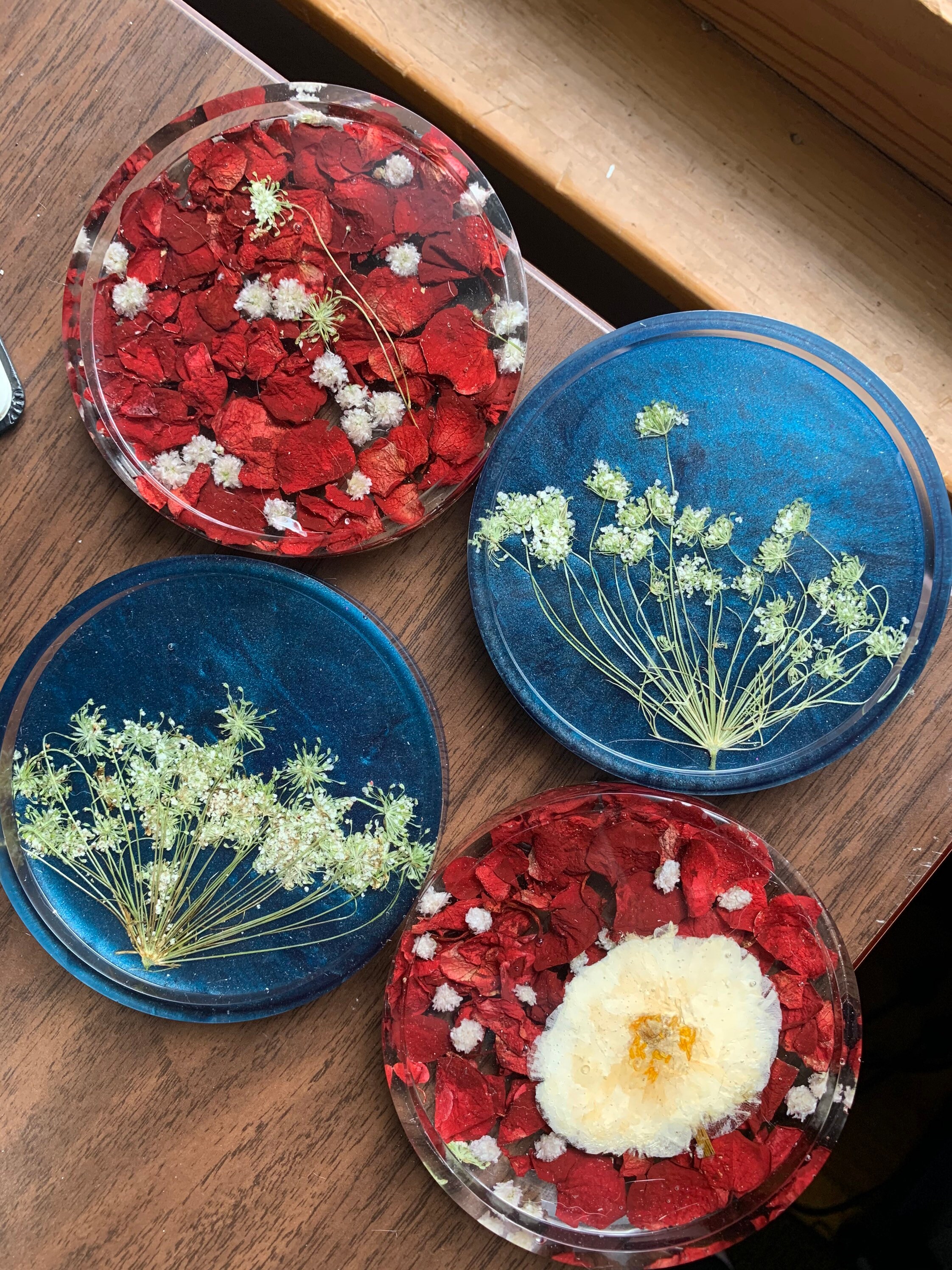 Custom wedding flower coasters Etsy