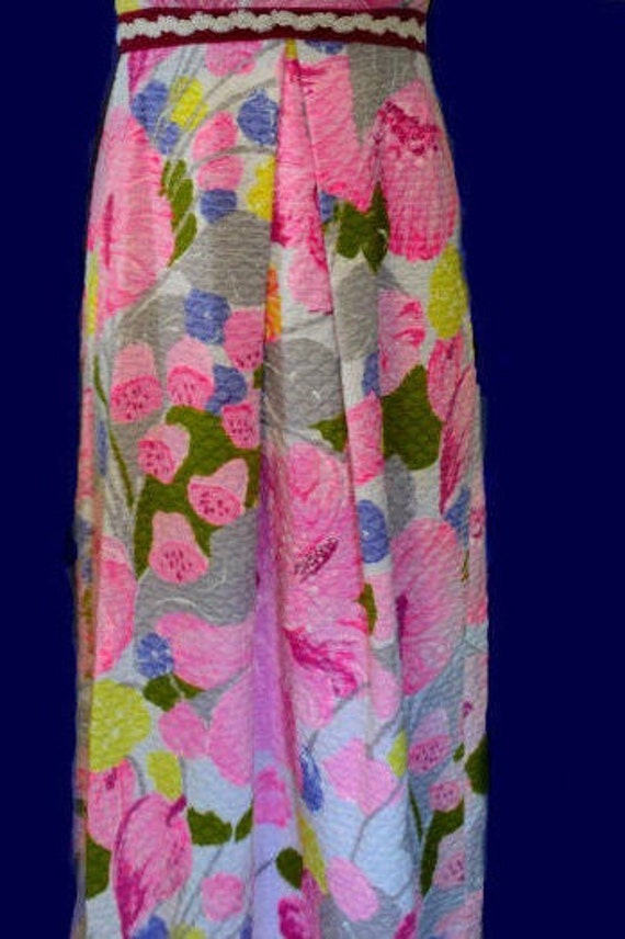 Floral Maxi Dress Quilted Summer Festival Bright … - image 6