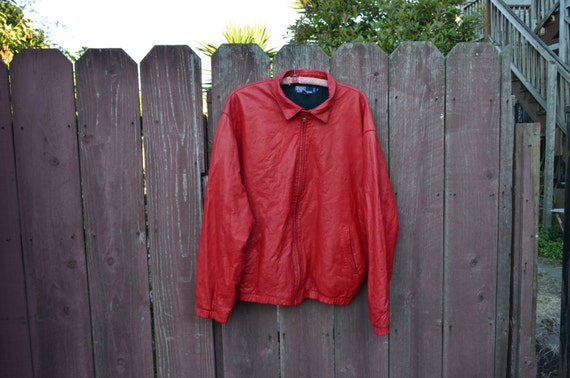 all red polo jacket