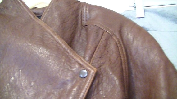 Bruin lederen jas 80s bijgesneden bruin lederen jas unieke Militaire Stijl Ingerichte Look Mannen Lederen Jas Buy
