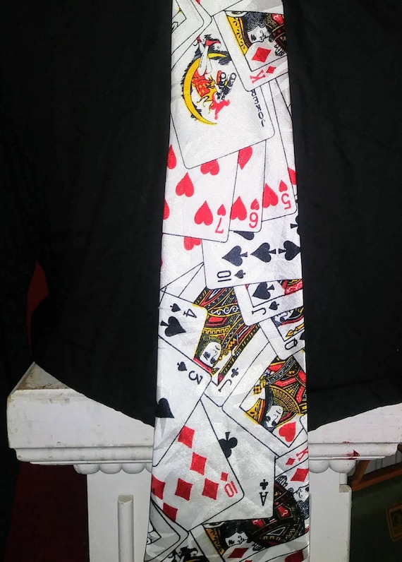 Vintage Necktie,Dino Romaro Tie,Silk Tie,Poker,Pla