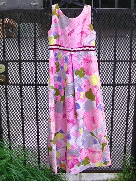 Floral Maxi Dress Quilted Summer Festival Bright … - image 5