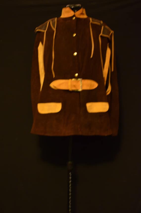 Suede tunic, vintage poncho, made in 1960s, burnin